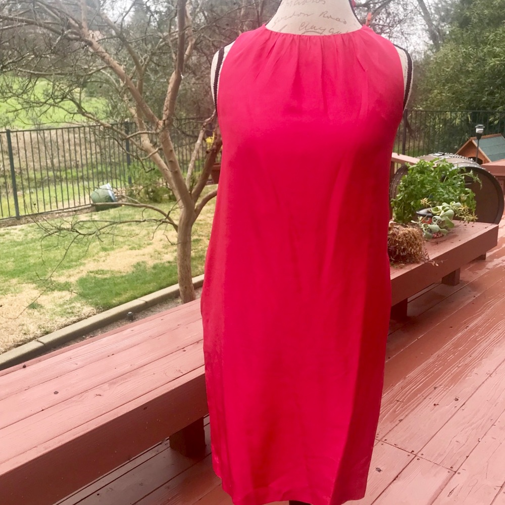 Banana Republic tangerine silk dress